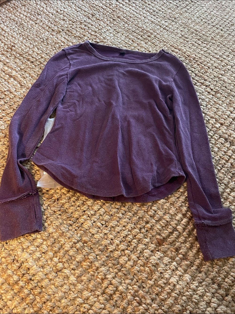 SHEIN Purple Waffle Knit Long Sleeve Top - Picture 2 of 16